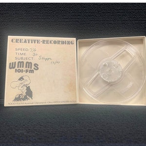 WMMS 101 FM REPRO reel to reel tape box for &quot;The Shoppe In Berea&quot; ad from 1977. This is for box repro and blank reel only. Cleveland Radio