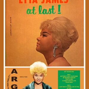 Etta James &quot;At Last&quot; 18&quot;x24&quot; Promo Poster &quot;Reimagined&quot; Chess/Argo Records Label Chicago Blues, Soul
