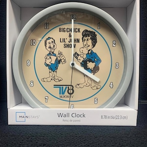 8&quot; Cleveland, Ohio Big Chuck and Little John  Round Plastic Wall Clock Late Night Television WJW Cleveland