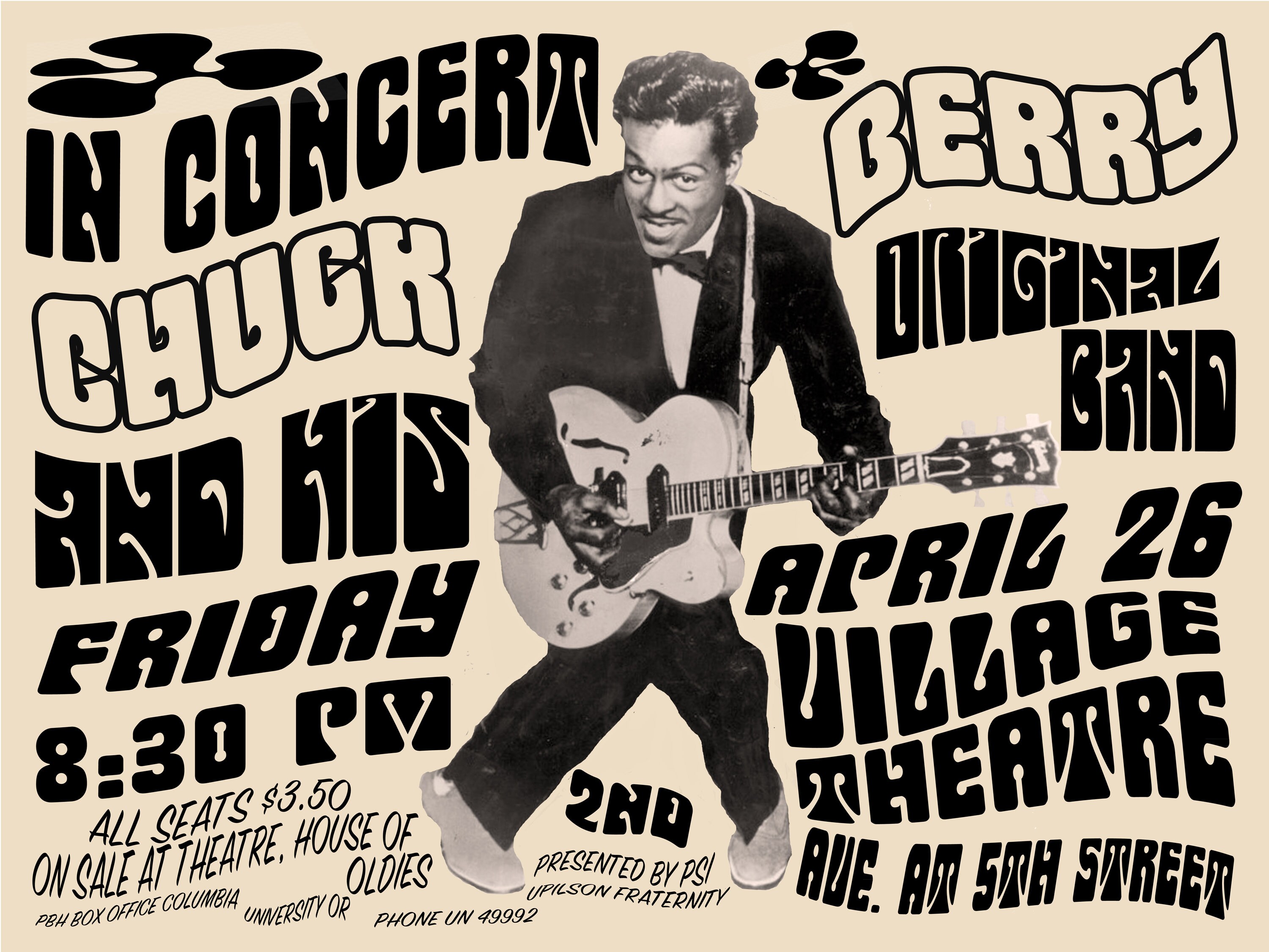 Chuck Berry and His Band Retro Repro Live Concert Ad - Etsy