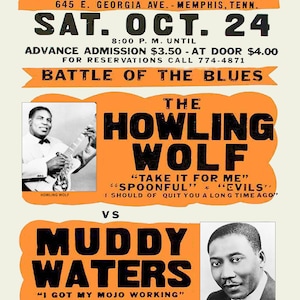 Muddy Waters Howling Wolf Club 18&quot;x24&quot; Paradise Reproduction Poster Memphis Tennessee Chicago Blues