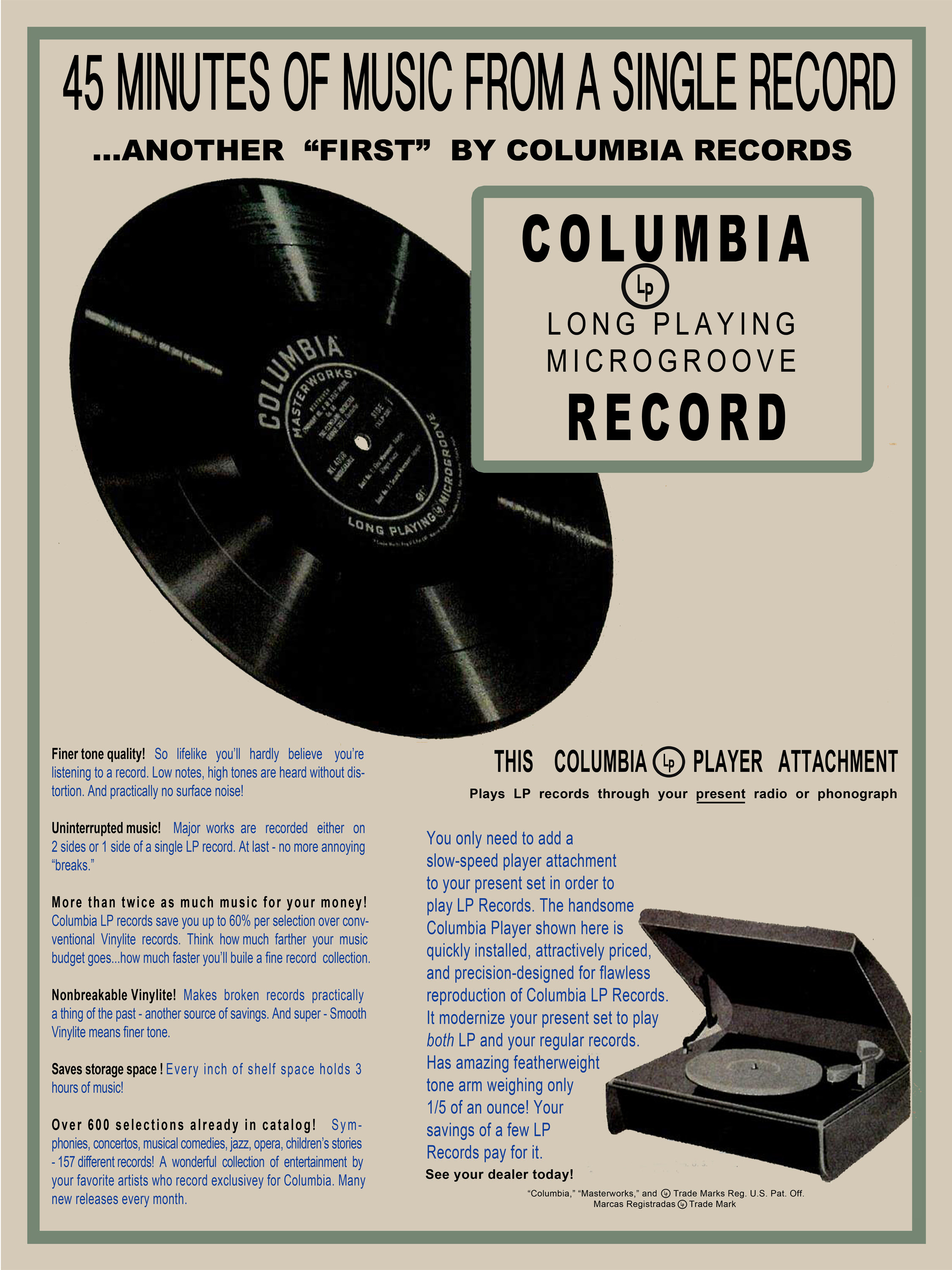 40er Jahre Columbia Records 18x24 Vinylit LP - Etsy.de