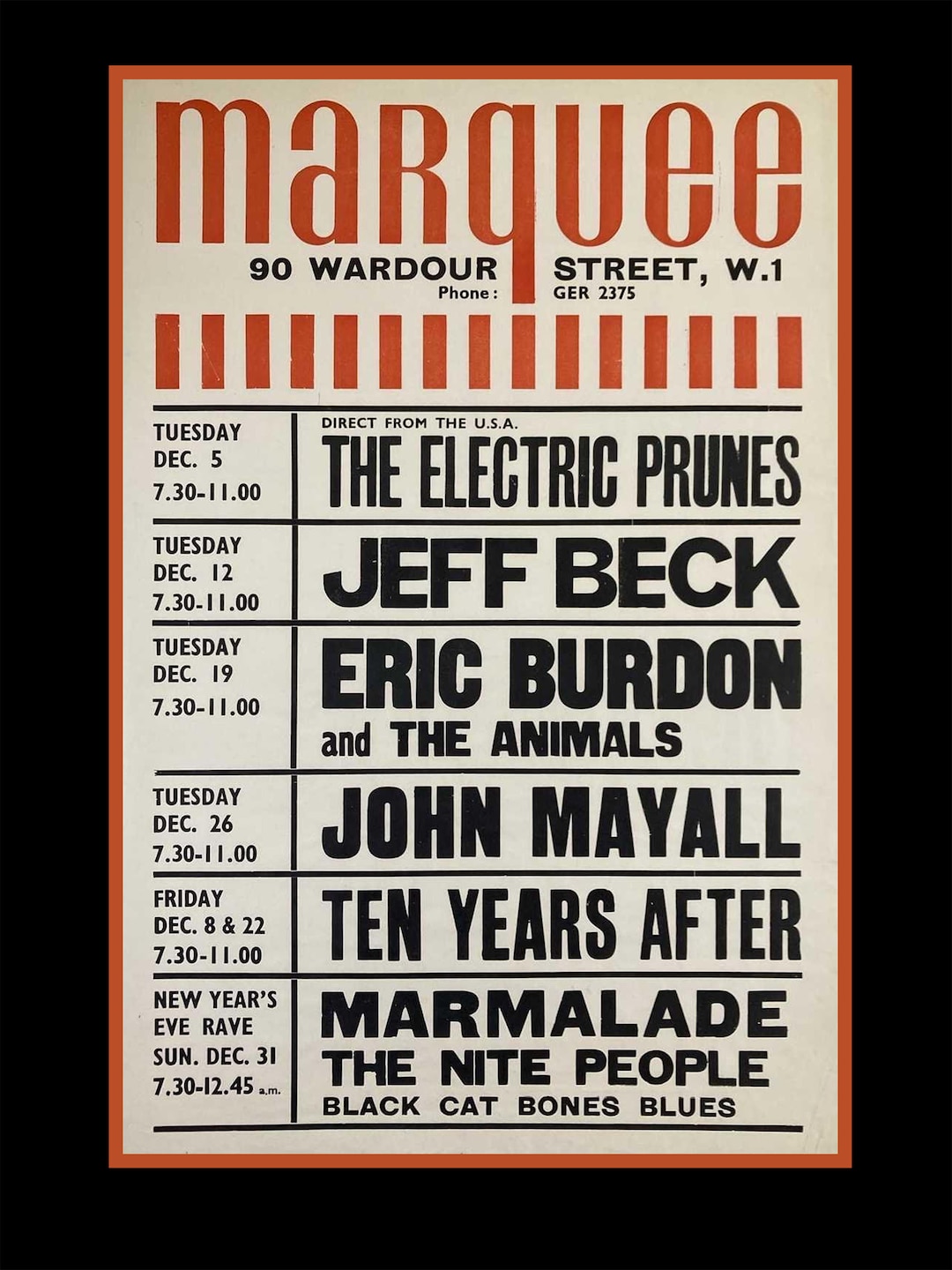 BOOWY 1985 LONDON MARQUEE CLUB オリジナルポスター BOOWY 1985 LONDON MARQUEE CLUB復刻ポスター