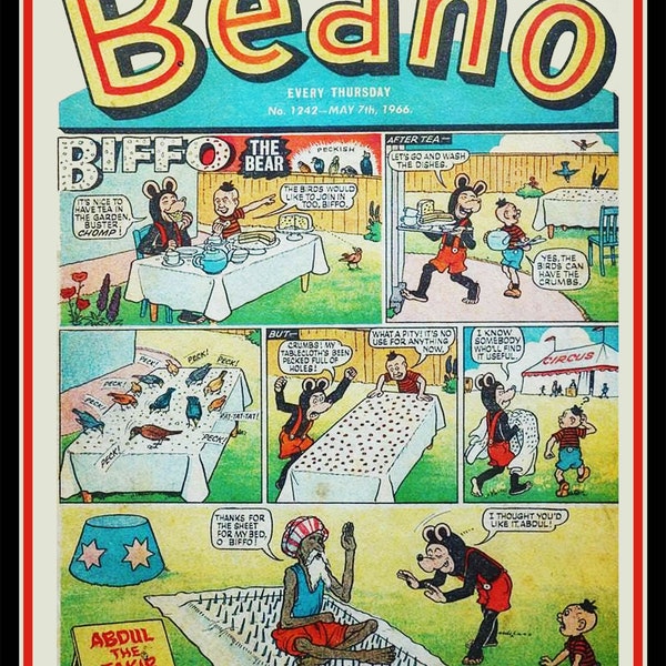 Eric Clapton John Mayall Beano Comic #1242 7th May, 1966 comic cover from iconic Blues Breakers