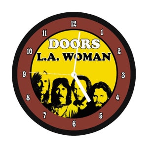 Doors L.A. Woman LP Cover Wall  Clock Jim Morrison, Robbie Krieger, John Densmore,  Ray Manzerek