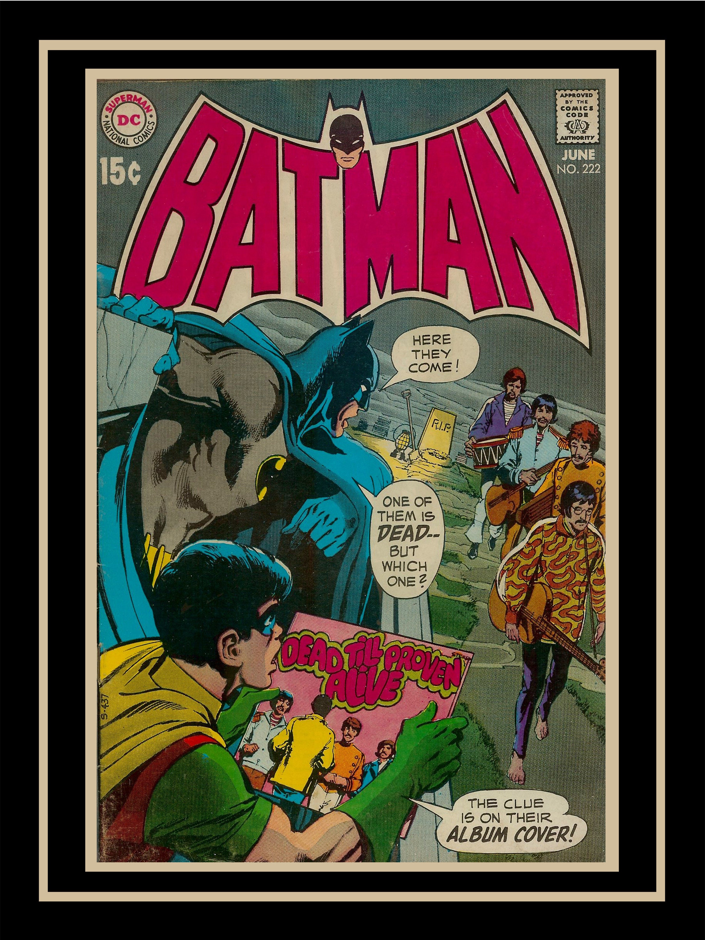 Batman 1970 Comic Book Cover Beatles, John Lennon, Paul