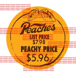 Vintage Look PEACHES RECORDS Liste Preis/Peachy Preis Promo Label Luft Release abnehmbaren Glanz &quot;Wandaufkleber.&quot;