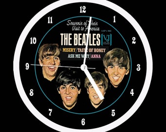 Beatles Vee Jay Early LP Cover Wall Clock John Lennon, George Harrison, Ringo Starr, Paul McCartney Souvenir of First U.S. Tour