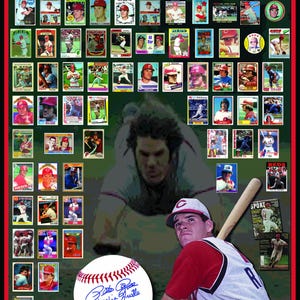 Carte de baseball PETE ROSE affiche couleur 18 x 24, Cincinnati Reds, Phillies de Philadelphie, Expos de Montréal, Charlie Hustle