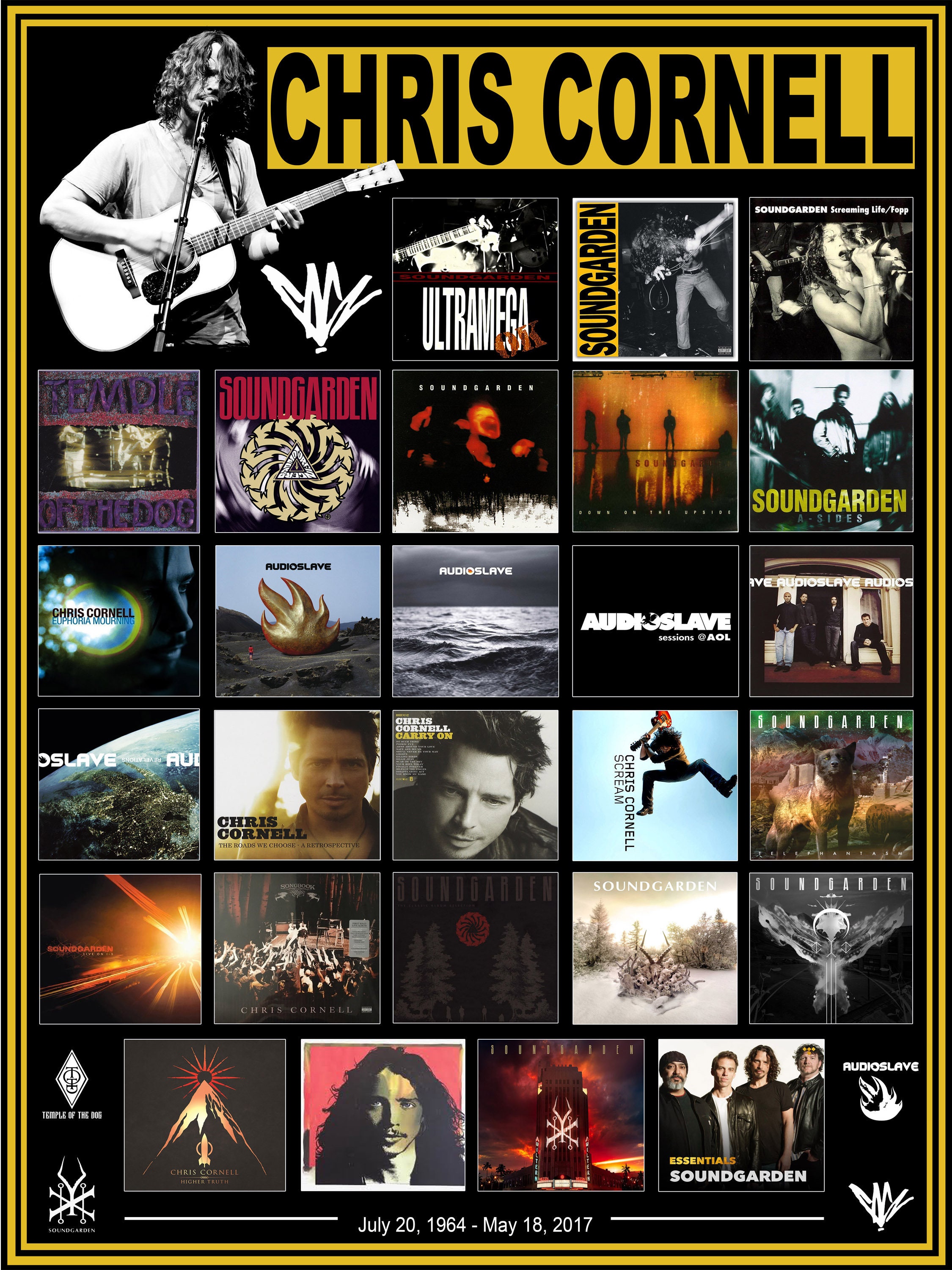 クリス・コーネル / サウンドガーデン 18x24 ポスター - Etsy 日本