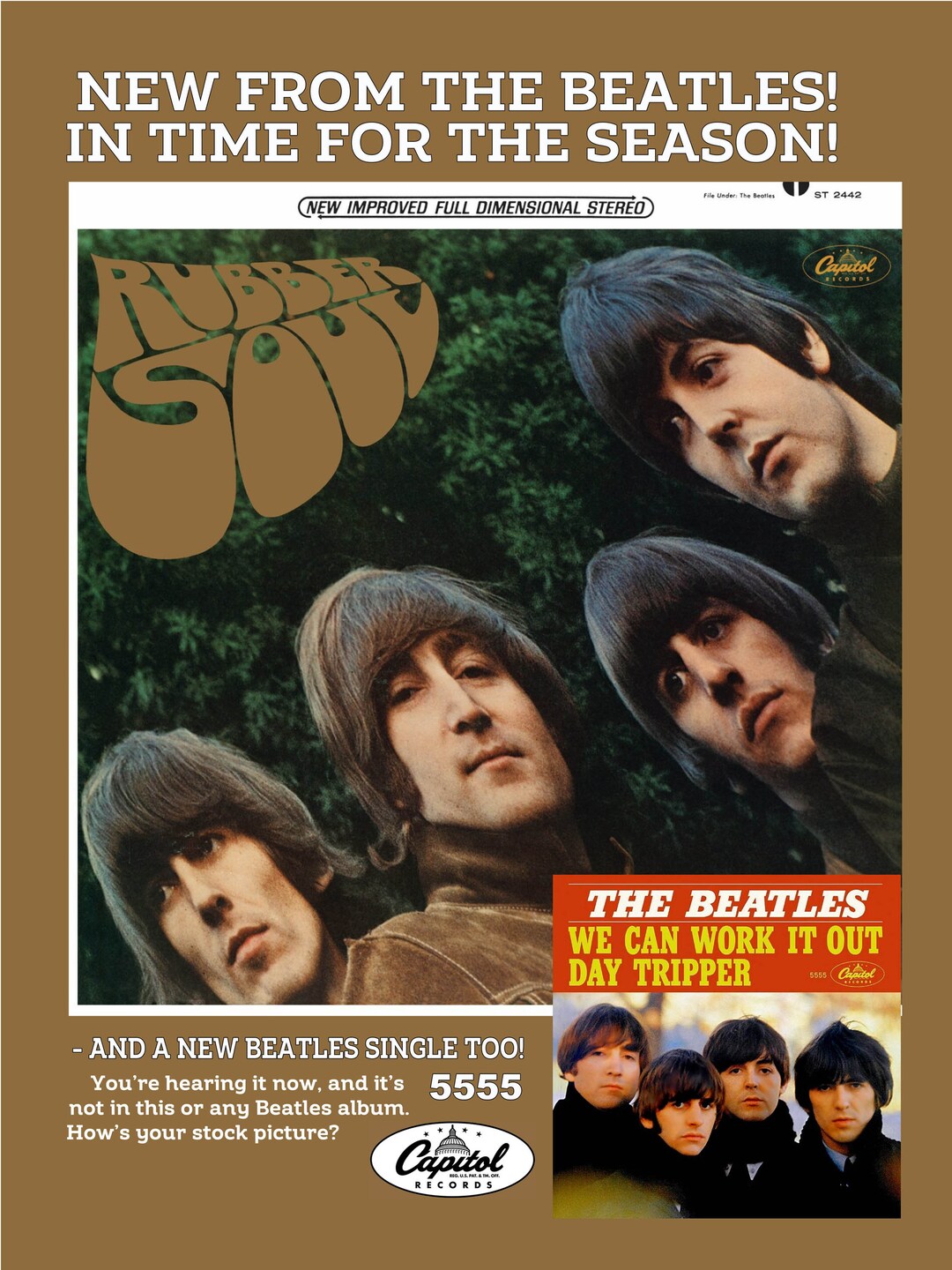 激レアデッドストックビートルズrubbersoulラバーソウル3Dアートポスター THE BEATLES / RUBBER SOUL : PREMIUM VINYL COLLECTION