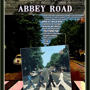 Beatles Abbey Road Poster (John Lennon, Paul McCartney, Ringo Starr, George Harrison)