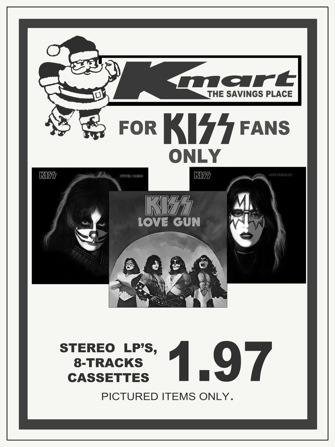 Kiss Ace Frehley, Peter Criss, Gene Simmons, Paul Stanley Repro