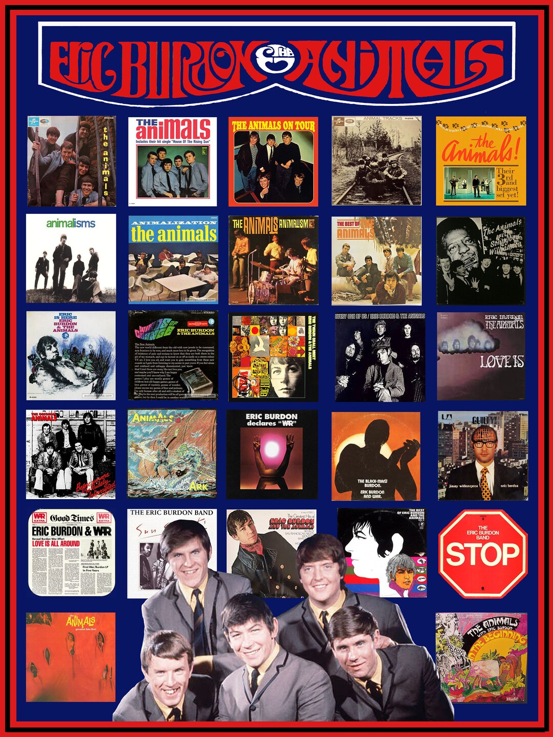 Epic Burdon and the Animals ポスター Eric Burdon and the Animals LP Poster - Etsy
