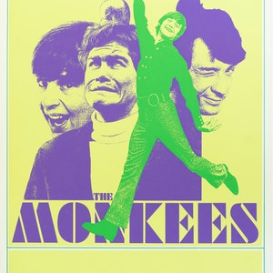 Monkees Davy Jones, Mickey Dolenz, Peter Tork, Michael Nesmith Super Rare TV Station/NBC Affiliate Studio Reproduction 1960&#39;s poster 18&quot;x24&quot;