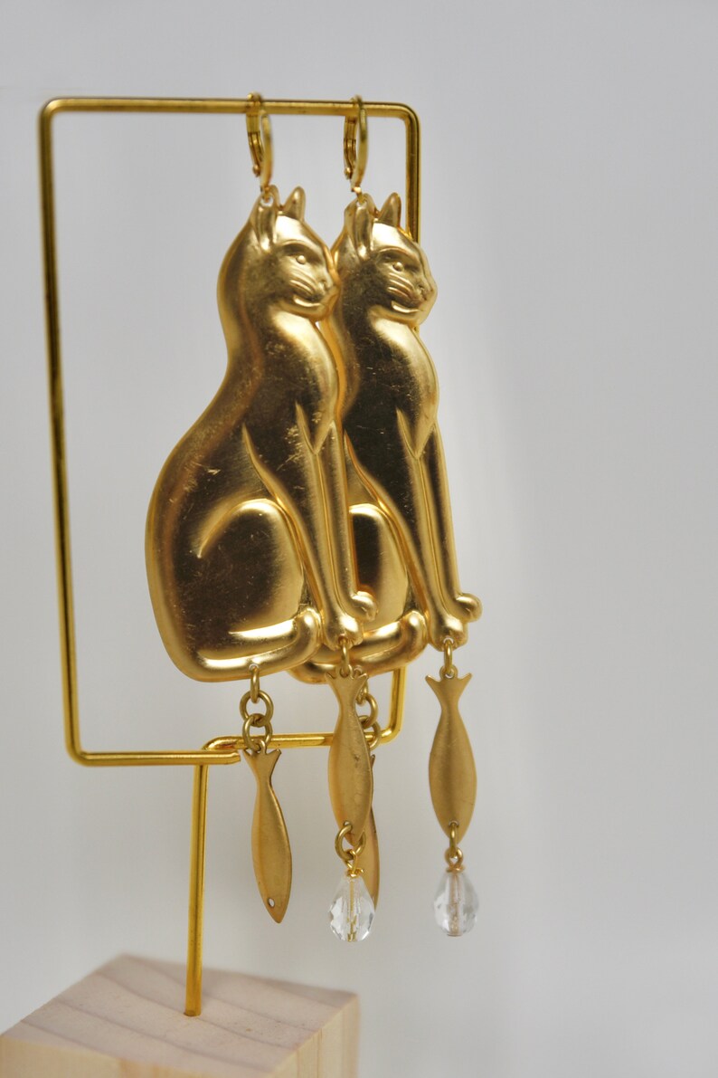 Whimsical Cat Earrings Lightweight Cat Earrings Cat Jewelry Cat Lover Gift Valentine gift image 5