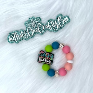 Teacher Beaded Wire Tumbler Charm; Teacher Accessory; Small Teacher Gift; Handled Tumbler Accessory; Stanley Cup Charm; Unique Teacher Gift