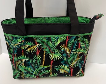 InterestPrint Custom Palm Trees Pineapple Tropical Leather Tote Bag/Handbag/Shoulder Bag InterestPrint Custom Palm Trees Pineapple Tropical Leather Tote Bag/Handbag/Shoulder Bag