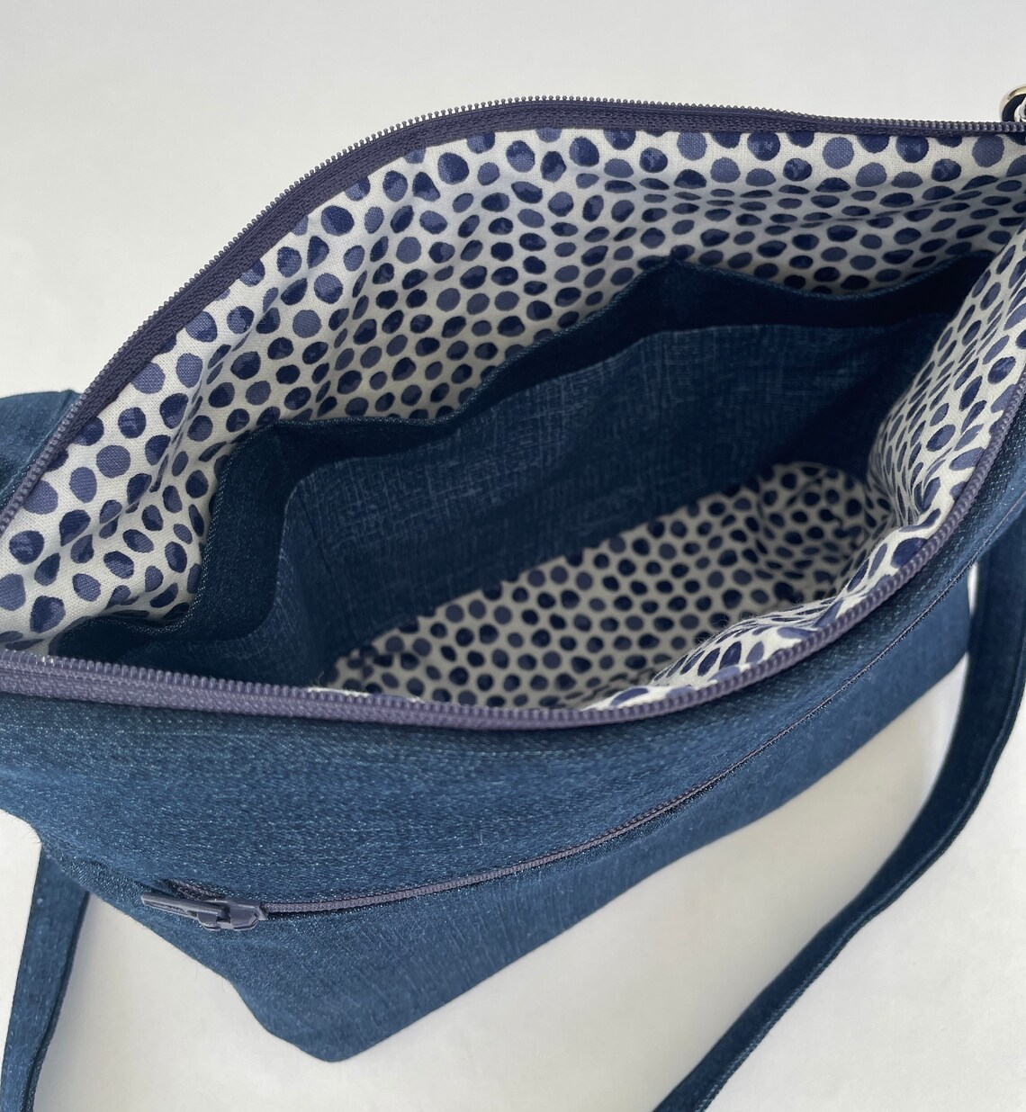 Denim Pocketbook Ladies Fabric Purse Small Handbag Etsy