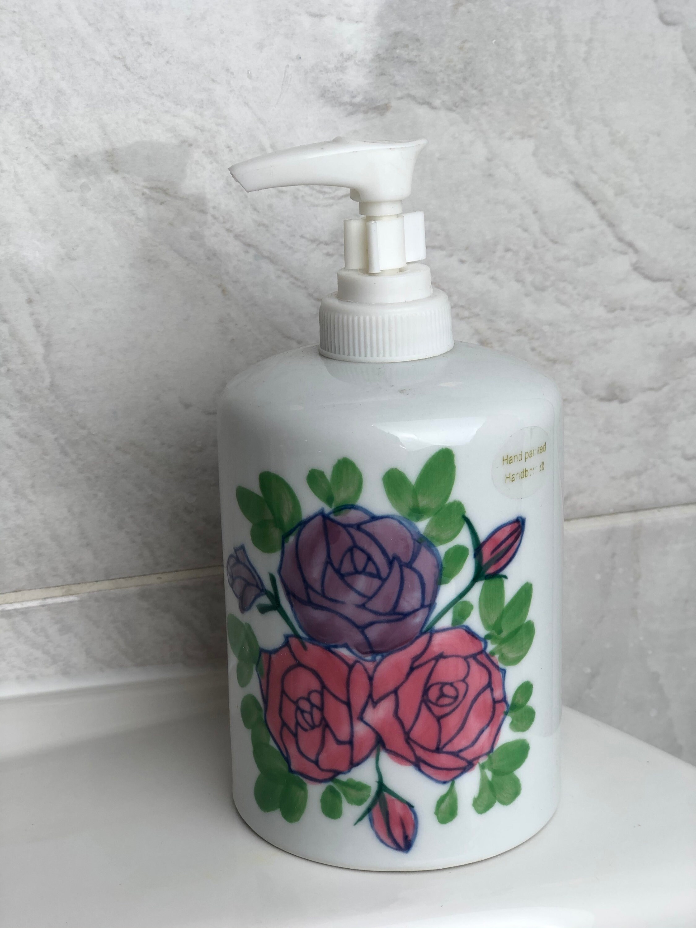 Soap Pump Dispenser. A hand Painted Ceramic item. Etsy