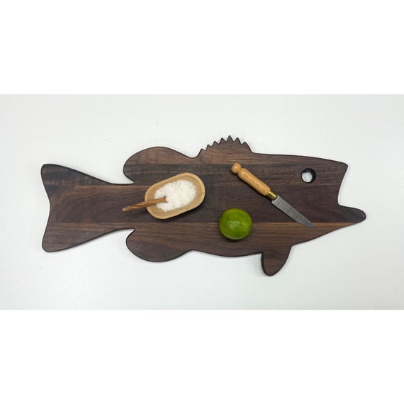 Large Mouth Bass Cutting Board, Serving Tray, Wall Decor Fish 