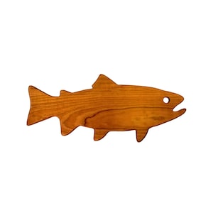 Rainbow Trout - Cutting Board / Serving Tray / Coastal Decor / Fish Art - Solid Cherry Wood - Food-Safe Beeswax & Mineral Oil Finish