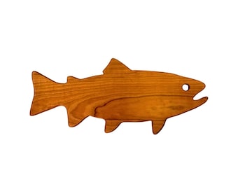 Rainbow Trout - Cutting Board / Serving Tray / Coastal Decor / Fish Art - Solid Cherry Wood - Food-Safe Beeswax & Mineral Oil Finish