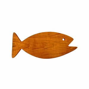 John Fish - Cutting Board / Serving Tray / Coastal Decor / Fish Art - Solid Cherry Wood - Food-Safe Beeswax & Mineral Oil Finish