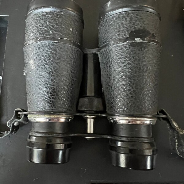 Vintage 1940s Binoculars Airguide Field Glass 40 Chicago 36 with Case