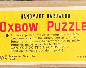 Vintage Oxbow Puzzle, Handmade Harwood, Shackman, Made in Japan