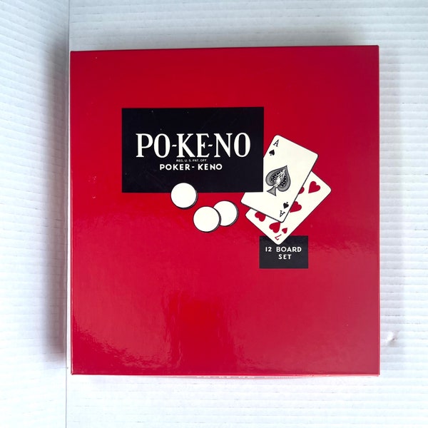Vintage Po-Ke-No Poker Keno 12-Board Game Set