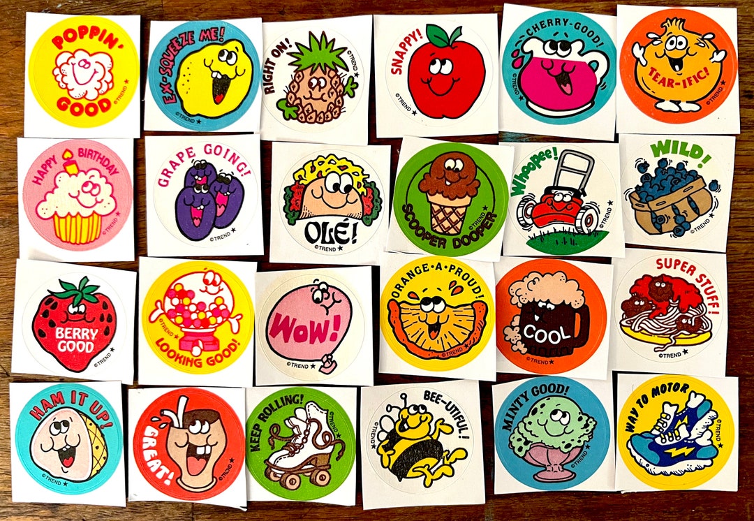 24 Trend Scratch and Sniff Stickers Retro Reproduction. - Etsy