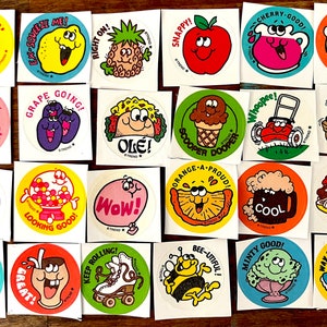 24 Trend Scratch and Sniff Stickers Retro Reproduction.