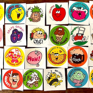 24 Trend Scratch and Sniff Stickers Retro Reproduction.