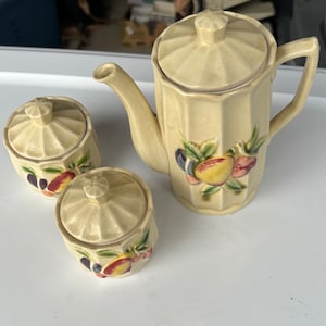 Vintage 1950s Royal Sealy Japan Tea Pot, Creamer, and Sugar Bowl