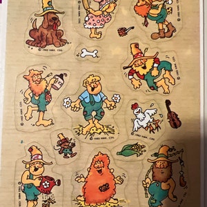 Vintage Scratch and Sniff Sticker Sheets. Hayseed Farmer. Hallmark. 1983