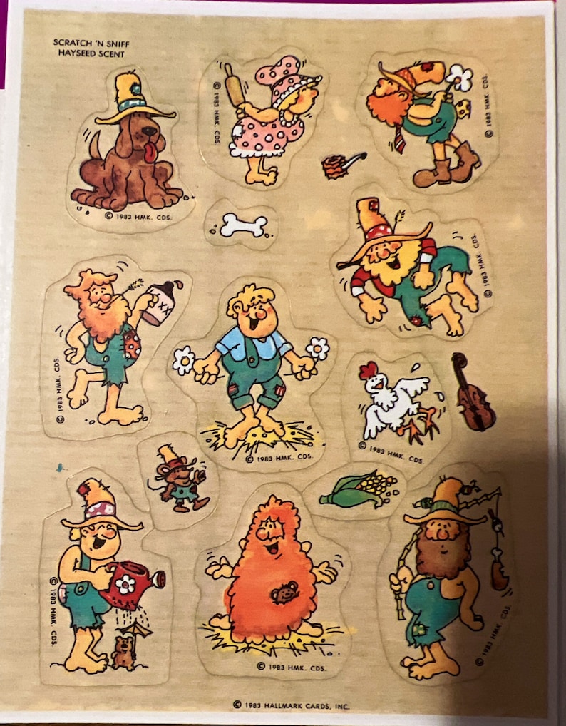 Vintage Scratch and Sniff Sticker Sheets. Hallmark. 1983. Etsy