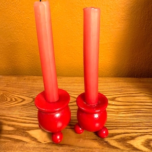 Made in Sweden Wood Candlesticks - Etsy