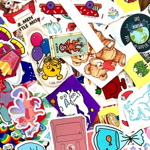 Grab Bag 60+ Stickers! Including vintage 1980s 1990s 2000s 2010s & current stickers, Stickers of all sizes and shapes and themes sticker lot