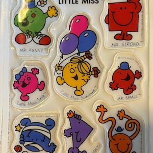 Vintage Mr. Men and Little Miss Puffy Sticker Sheets. 1983. By Roger Hargreaves