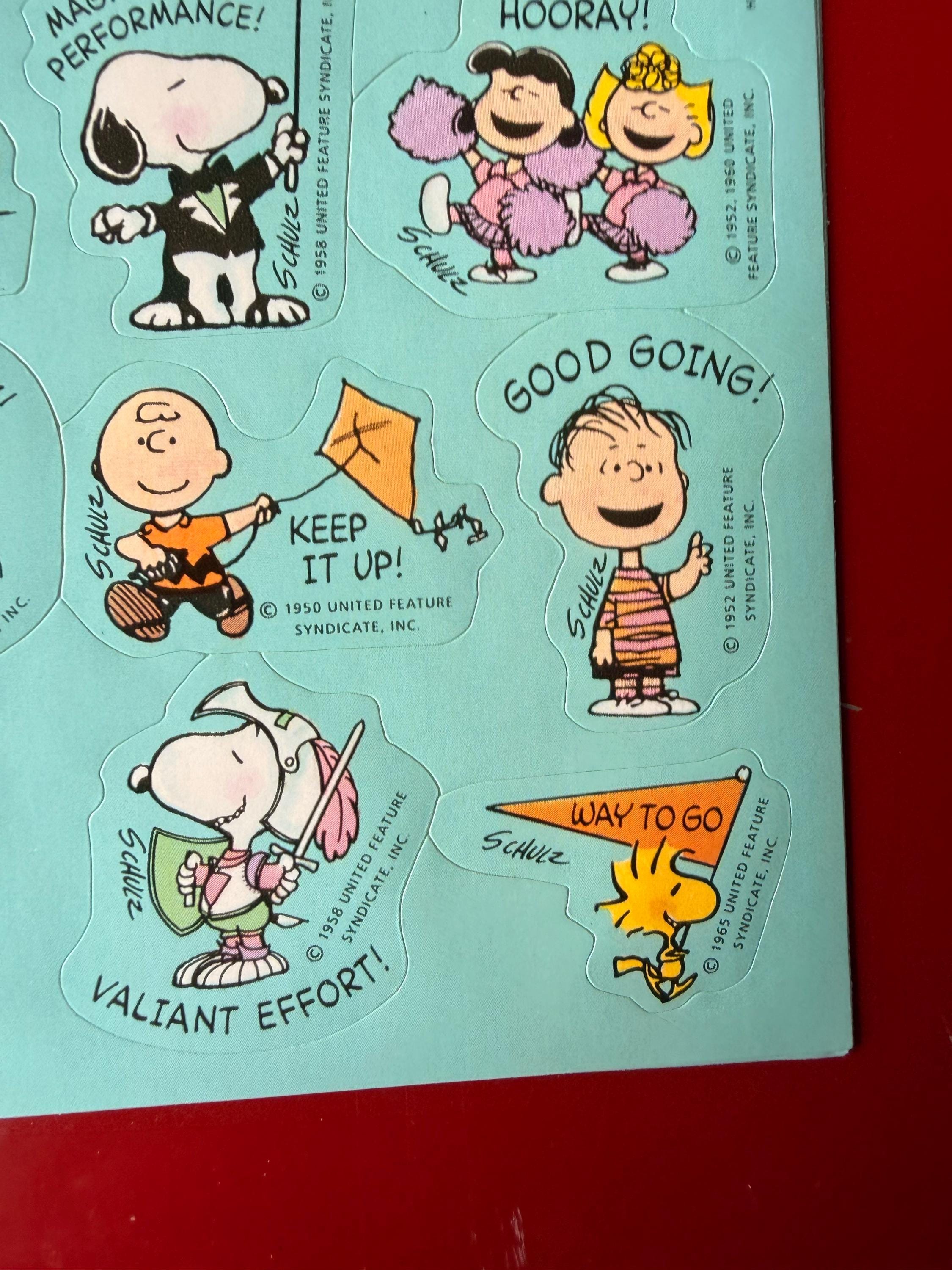 Vintage 1980s Peanuts Snoopy Number One Sticker Sheet, Hallmark - Etsy