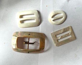 Vintage 40s/50s Pearlized Buckles / Scarf Slides. Take your pick.