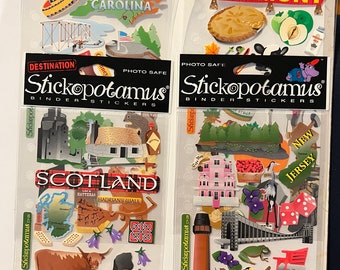 Vintage Stickopotamus State City Sticker Packs. Seattle, Florida, Alaska,  Germany, Hawaii 
