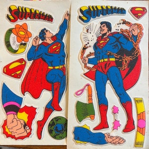 Vintage 1980s Superman Puffy Sticker Sheet: Choose from One or Both