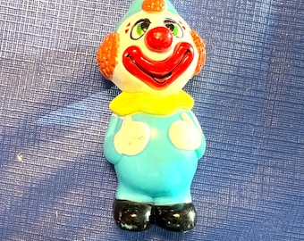 Vintage 1960s Circus Clown Toy, Made in Hong Kong, Plastic