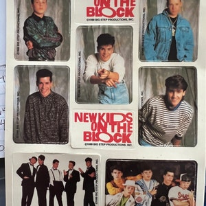 Vintage 1980s 1990s Sticker Sheet: New Kids on the Block Boy