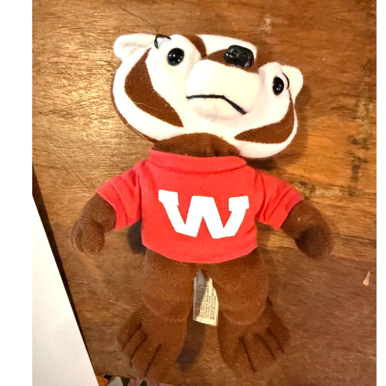 Vintage 1990s Bucky Badger University of Wisconsin Plushie Stuffed