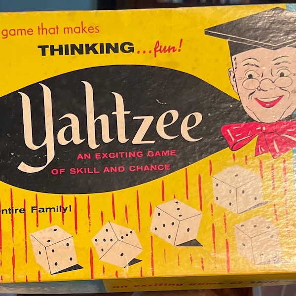 Vintage 1956 Yahtzee Dice Board Game