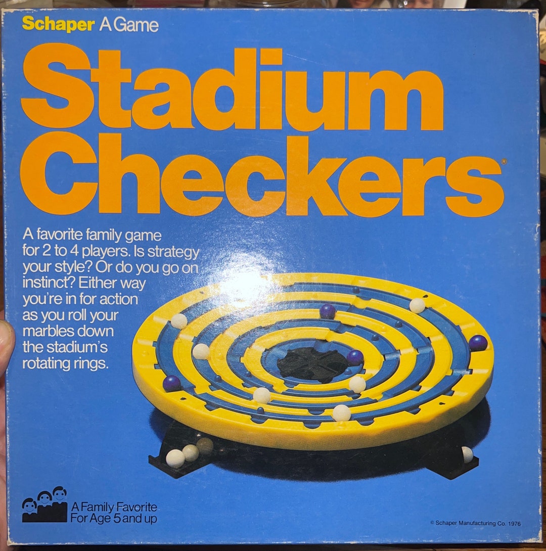 Vintage 1976 Stadium Checkers Game Etsy