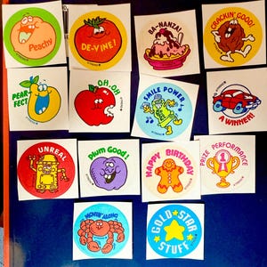NEWEST 14 Trend Scratch and Sniff Retro Stickers